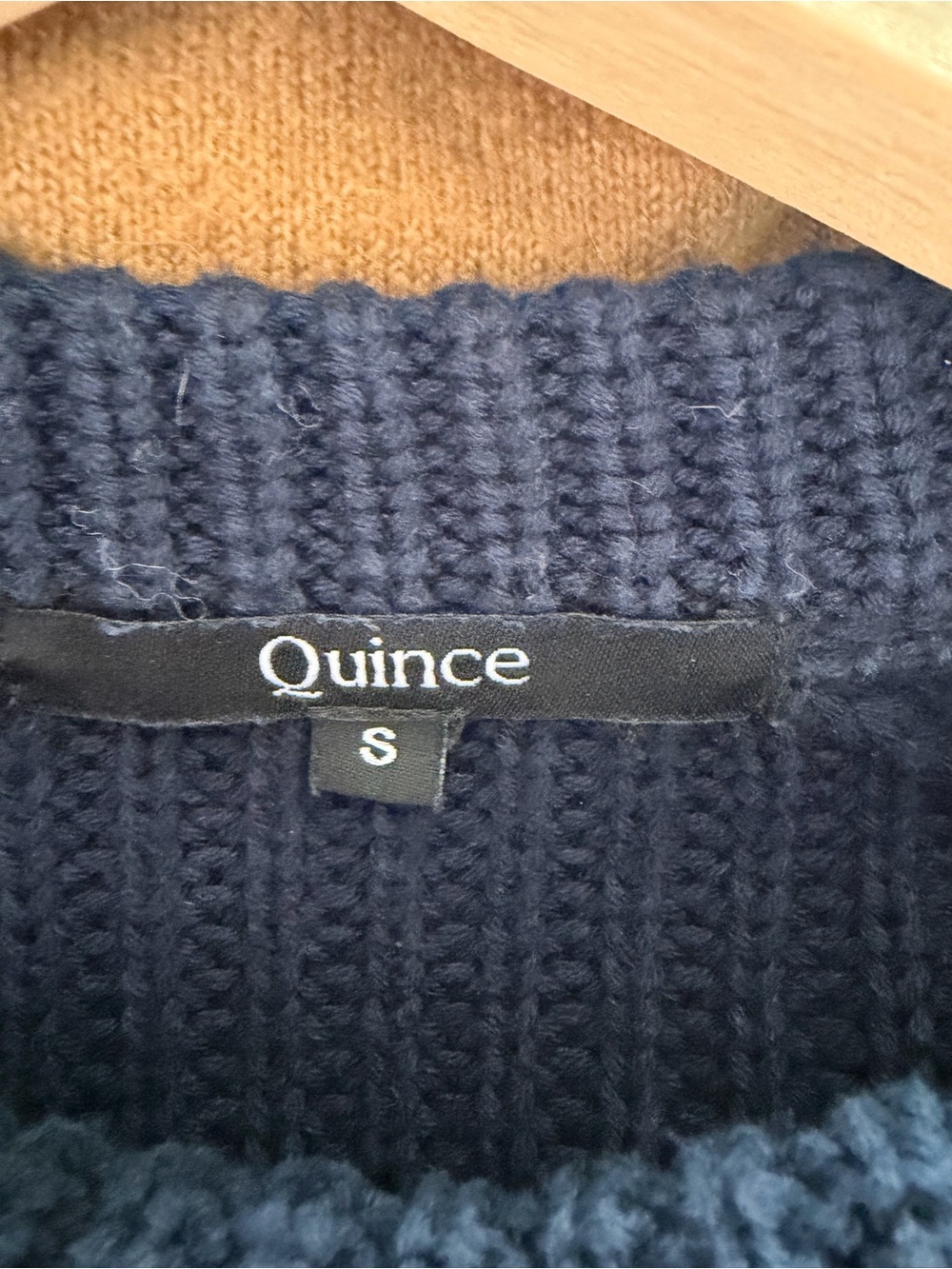 Quince 100% Cotton Navy Fisherman Sweater - Picture 5 of 5
